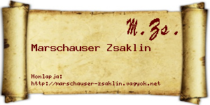 Marschauser Zsaklin névjegykártya